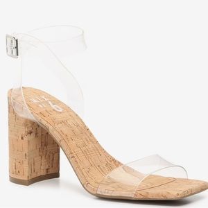 Mix No. 6 clear block heels size 6.5